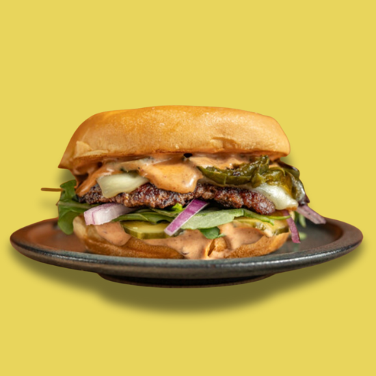 Le Chipotle - Spicy Halal Smash Burger at JOYO Montreal